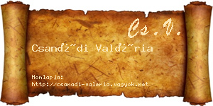 Csanádi Valéria névjegykártya