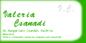 valeria csanadi business card